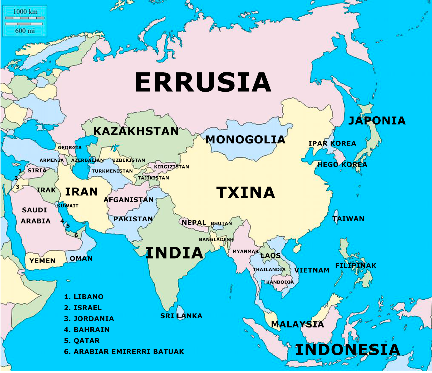 ASIA Amaiera fasea mapa